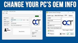 How to Change the Windows Support\OEM Information for Your PC