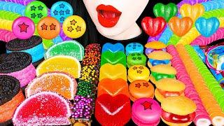 ASMR RAINBOW DESSERTS 다양한 무지개 디저트 모음 DIY MACARONS FROZEN JELLY KOHAKUTO GUMMY EATING MUKBANG 먹방