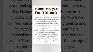 Prayer for miracle #prayer #miracle #jesus #dailyprayers #devotional #god #bible #christ