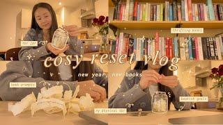 chatty reset vlog 🫙 creating a tbr jar, thrifted book haul & my bookish resolutions