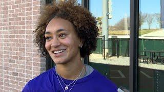 LSU Softball players spoke to the media before their roadtrip to California