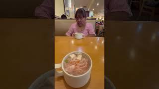 Wednesday August 16 2023 eating seafood soup at Chinese restaurant