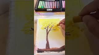 Autumn Drawing with Oil Pastel ️ | Landscape Oil Pastel | #shorts #art #drawing #oilpastel