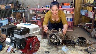 TIMELAPSE:Genius girl repairs and restores all types of engines to help people in the village