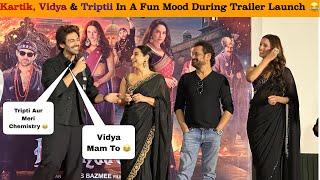 Kartik Aaryan, Triptii Dimri & Vidya Balan Most Funny Moment During Bhool Bhulaiyaa 3 Trailer Launch