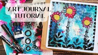 Art Journal Tutorial for Beginners with Collage Fodder and Mixed Media