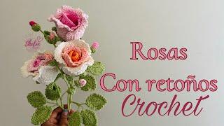 Rosa con retoños   CROCHET 