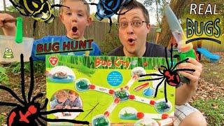 REAL BUGS Vacuum BUG CITY- Bug Hunt Kids!! STINK BUG, Spiders, ROLY POLY, Worm, TOAD, Beetle & More!