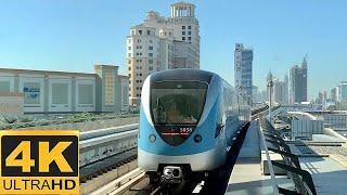 [4K 60fps]Dubai Metro-Journey between Al Rigga and Mall of the Emirates stations on Red line