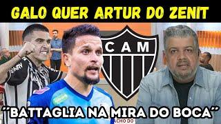 ARTUR NA MIRA DO GALO!´´BATTAGLIA E ZARACHO DE SAÍDA´´! NOTICIAS DO ATLETICO MG DE HOJE