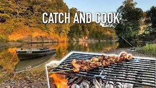 Gravel Bar Camping, Fishing & Cooking (JET JON BOAT RIDE)