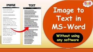 How to Extract text from Screenshot/Scanned images in MS-Word & PowerPoint|Image pdf to text in word