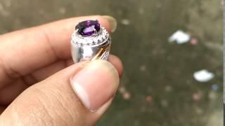 Natural Amethyst Couple in Silver (Man)