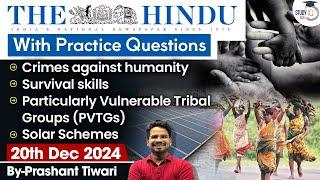 The Hindu Analysis | 20th December 2024 | The Hindu NewsPaper Today With Practice Questions