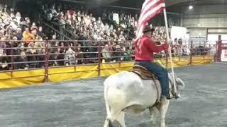 Our first rodeo entry carrying Old Glory 