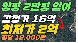 양평 2만평 임야 16억에서 2억까지 유찰 (평당 12,000원)