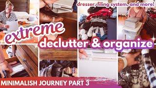 NEW MINIMALISH JOURNEY PART 3 | Declutter & Organize |  Dresser, filing system, and more