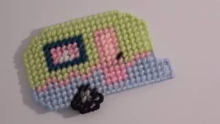 How to make a plastic canvas Caravan magnet