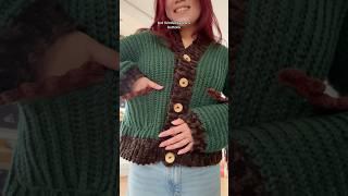 oversized crochet winter cardigan #crochetting #crocheteveryday #minivlog #cardigans #crochetwithme