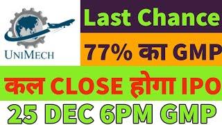 unimech ipo final decisionunimech ipo gmp todayunimech aerospace ipo final day tomorrowGMP UP 78%