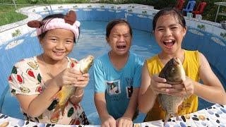 Challenge Catching Fish in the Pool | Loc TiVi