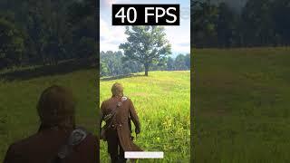 Red Dead Redemption 2 | 20 FPS vs 40 FPS vs 60 FPS vs 100 FPS #rdr2 #fpsgames #shorts