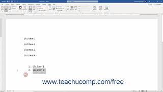 Word 2019 and 365 Tutorial Applying Bullets and Numbering Microsoft Training