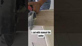 L shape tile cut with manual tile cutter assist #tiling #hack #diy #tiles #asmr #construction #howto