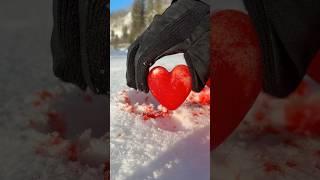 Have you EVER seen a PERFECT RED SNOWBALL HEART like THIS?!? #shorts