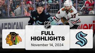 NHL Highlights | Blackhawks vs. Kraken | November 14, 2024