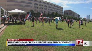 Hundreds march in Raleigh to show support for law enforcement