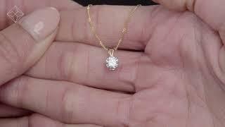 Lab Diamond Solitaire Pendant Necklace 0.50ct H/Si in 9K Gold - NDG5237