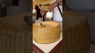 Parmigiana reggiano cheese wheel pasta in Aruba