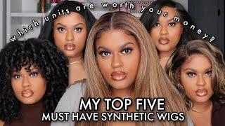 5 MUST HAVE SYNTHETIC WIGS! | MY TOP FIVE - Courtney Jinean