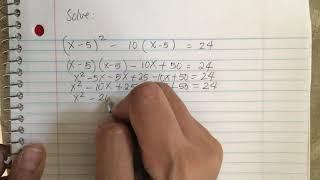 Solving Quadratic equation/math homework help