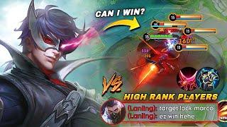 PRO MARCO VS 3 HIGH RANK PLAYERS IN SOLO RANK CAN I WIN THIS MATCH? | MARCO POLO BUILD & ARCANA