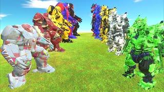 EVOLUTION OF HULK BUSTER vs EVOLUTION OF MECHAGODZILLA - Animal Revolt Battle Simulator