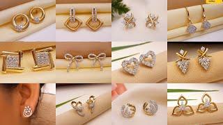 Stud Gold Earrings Designs with Price and Weight || Gold Studs Designs| Indhus Jewellery collection