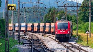 4K CABVIEW Ljubljana Zalog Marshalling Yard - Koper tovorna -- Freight train ride through Slovenia