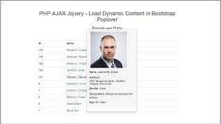 PHP AJAX Jquery - Load Dynamic Content in Bootstrap Popover