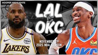 Los Angeles Lakers vs Oklahoma City Thunder Full Game Highlights | Nov 29 | 2025 NBA Season