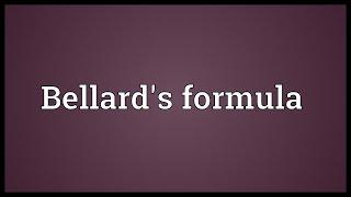 Bellard's formula Meaning