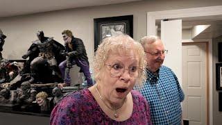 My Family Visits The Batcave For The First Time!! Batman Statue Collector Collection Room Tour!