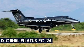 D-COOL Pilatus PC-24 Close-up Landing! - Brač Airport BWK/LDSB