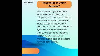 Responses in cyber security. #codenewbies #codenewbie #codewithus #codelife #cybersecurity #cyber