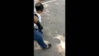 Aaryan's first free walk in public