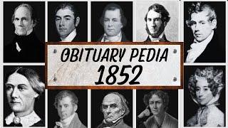 Famous People We've Lost in 1852 - Obituary in 1852