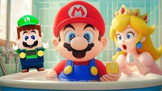 Baby Mario’s Bath Time! Lego Luigi enter the Nintendo Switch to save Baby Mario! Mario Story