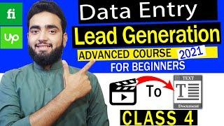 How to Transcribe Video & Audio To Text Free | Data Entry Lead Generation Course 2021 Class #4