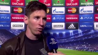 Leo Messi talks Joe Hart & the UCLdraw after FC Barcelona beat Manchester City